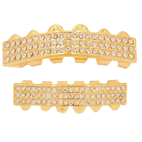 GRILLZ SET 3 ROW GOLD BLINGKING