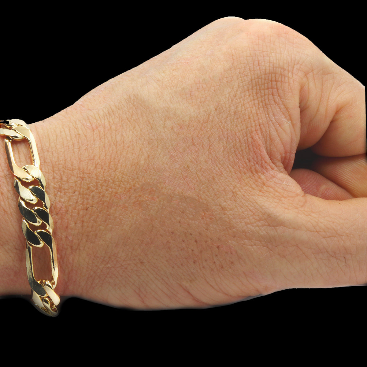 Copy of 14K GOLD FINISH 9MM/8.5"INCHES WIDE FIGARO LINK BRACELET