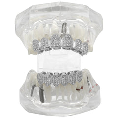 GRILLZ SET WHITE GOLD FULLY ICED OUT