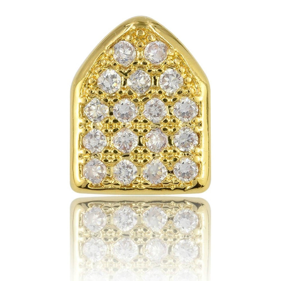 GOLD GRILLZ SINGLE TOOTH CZ GAP