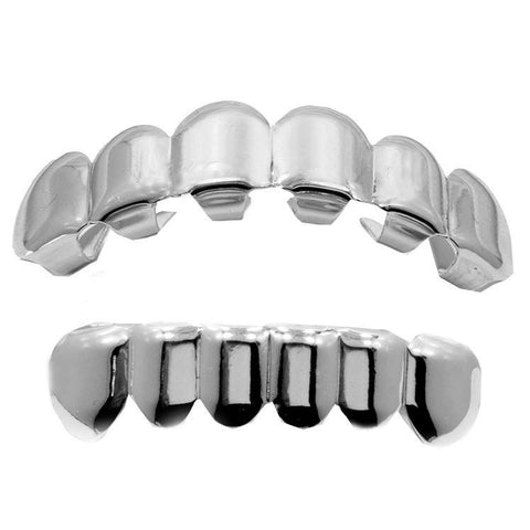 GRILLZ SET SILVER PLAIN KINGSTAR