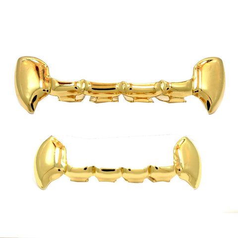GRILLZ SET GOLD HALF FANG BLINGKING