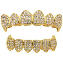GRILLZ SET GOLD FANG FULLY CZ