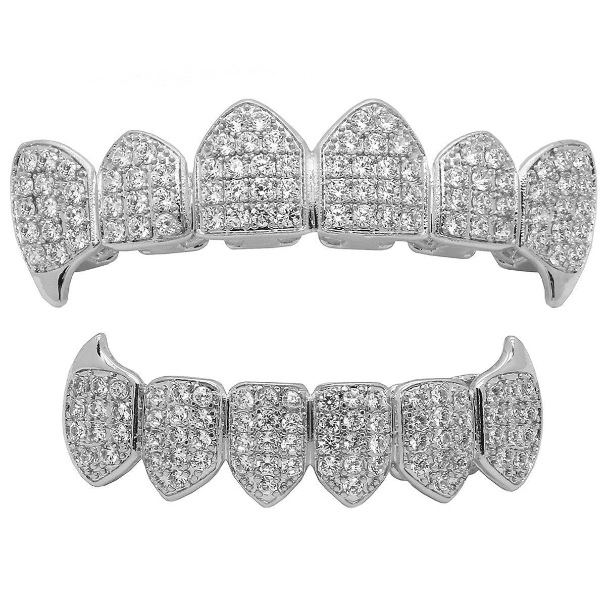 GRILLZ SET SILVER CZ FANG