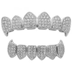 GRILLZ SET SILVER CZ FANG