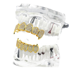 GRILLZ SET GOLD FANG FULLY CZ