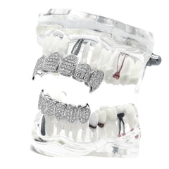 GRILLZ SET SILVER CZ FANG