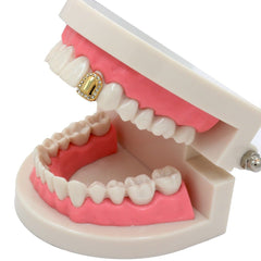 GOLD GRILLZ SINGLE TOOTH STONE EDGE