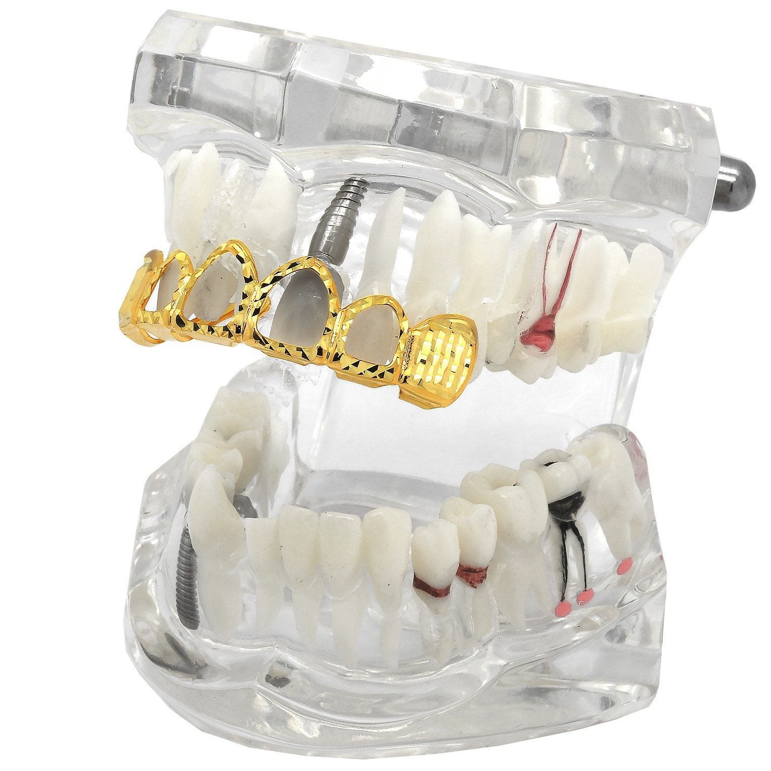 GOLD TOP GRILLZ 4 OPEN DIAMOND CUT
