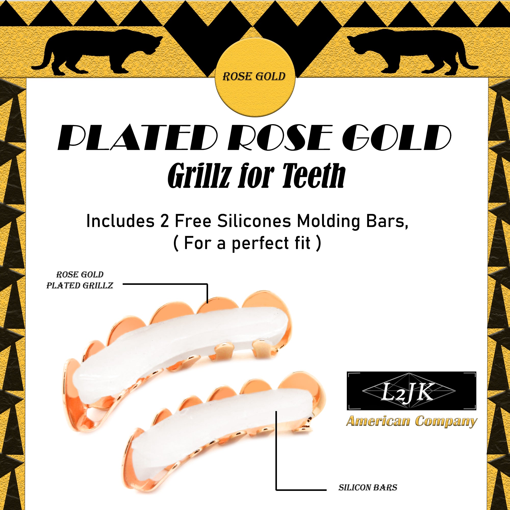 18k ROSE GOLD TOP & BOTTOM PLAIN GRILLZ