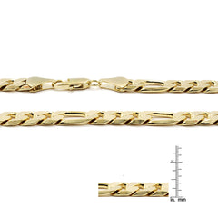 10MM/9" 14K GOLD FINISH WIDE FIGARO LINK BRACELET