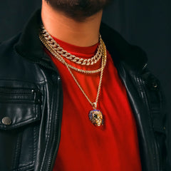 Tentasion 4 Pcs Set Cuban, Tennis & Rope Chain Bundle Gold PT