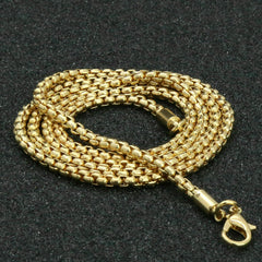 Medallion Tiger 4 Pcs Set Cuban, Tennis & Round Box Chain Bundle Gold PT