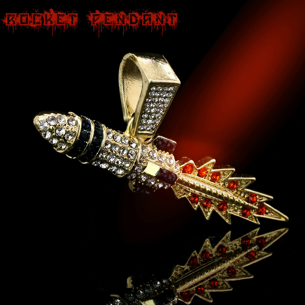 Rocket 4 Pcs Set Cuban, Tennis Clear Cz & Rope Chain Bundle Gold PT