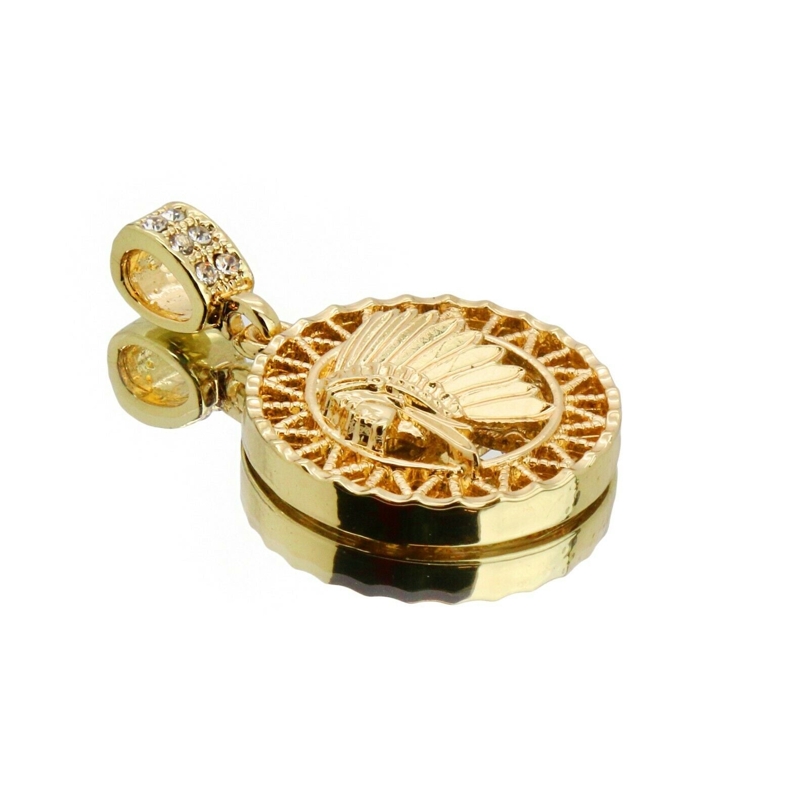 Indian Chief 4 Pcs Set Cuban, Tennis Clear Cz & Rope Chain Bundle Gold PT