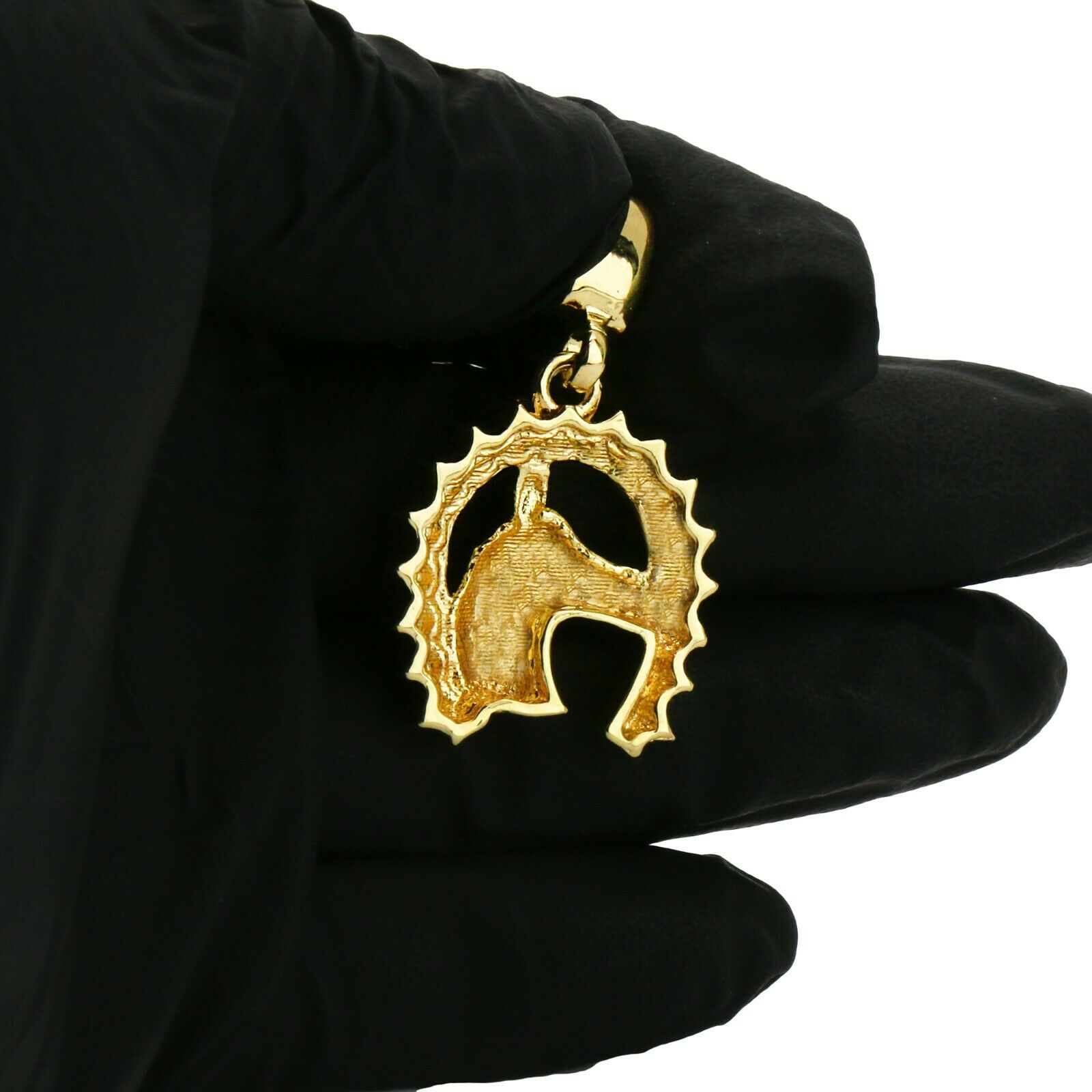 Horse Shoe 4 Pcs Set Cuban, Tennis Clear Cz & Rope Chain Bundle Gold PT