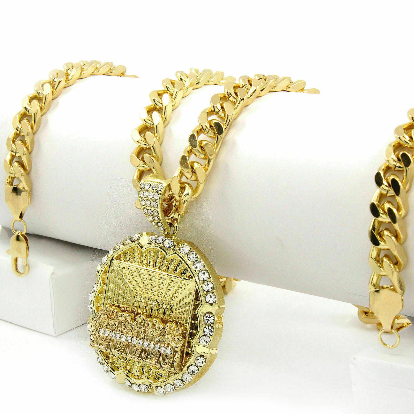 Last Supper Pendant Cuban Chain, Bracelet & ring Rectangle 14k Gold PT