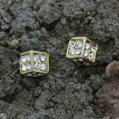 Cz Dice GOLD FILLED EARRINGS