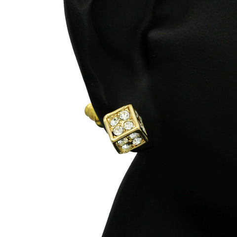 Cz Dice GOLD FILLED EARRINGS