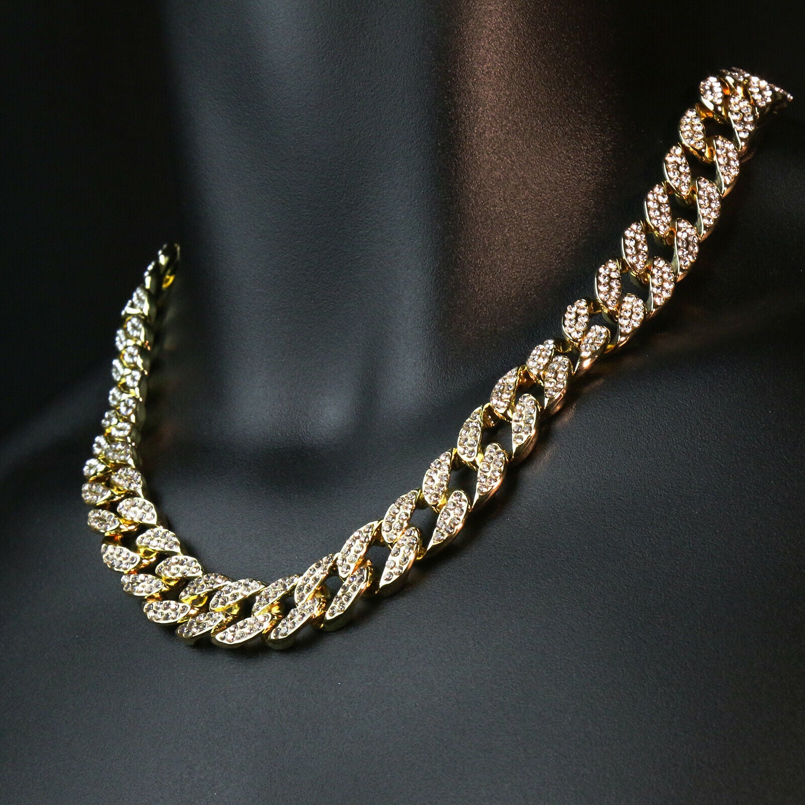 Large Jumbo "Big 23" 14k Gold Plated Pendant & Cuban Chain Necklace - Full Prong CZ