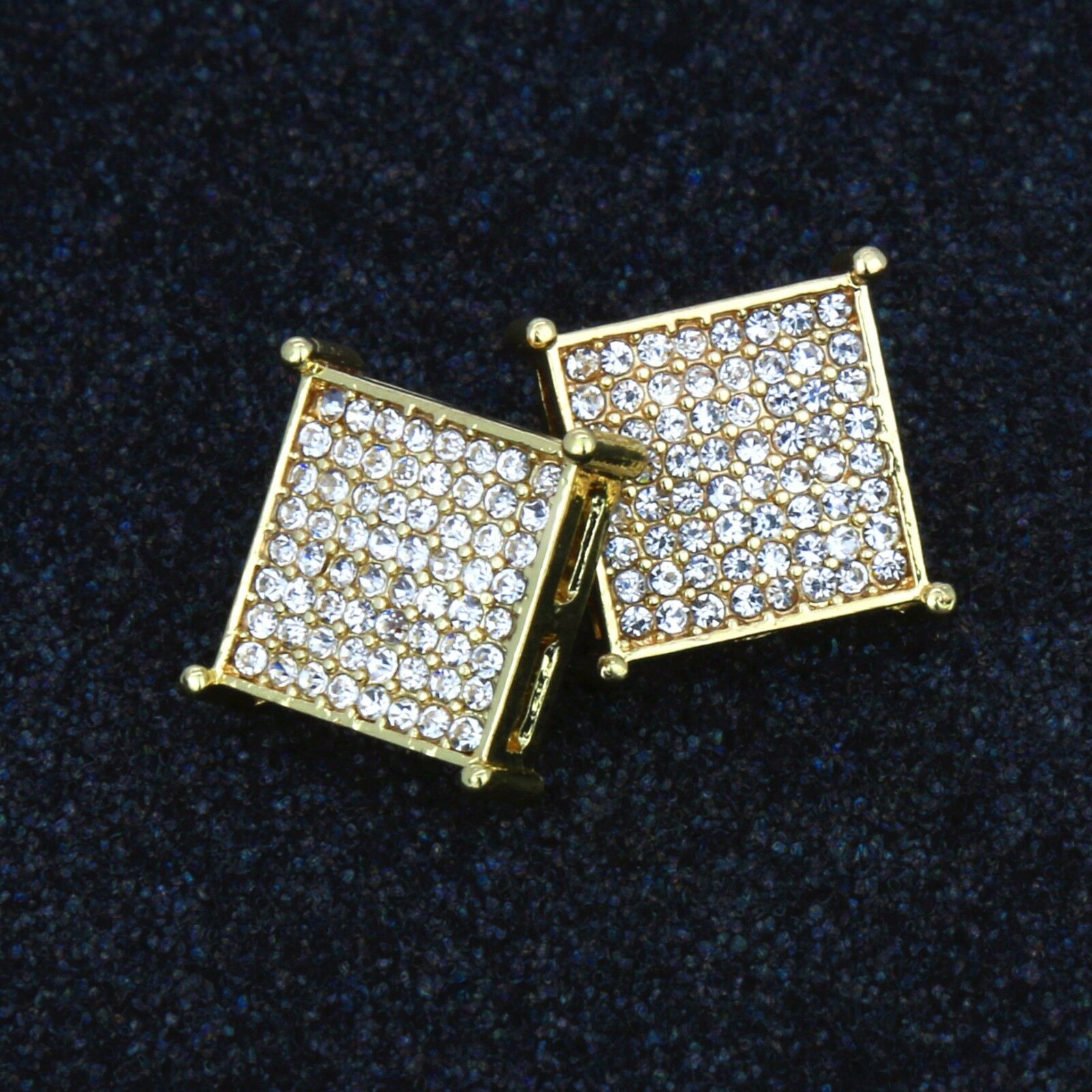 Screw Back Gold Cz Table Corner 8 Row