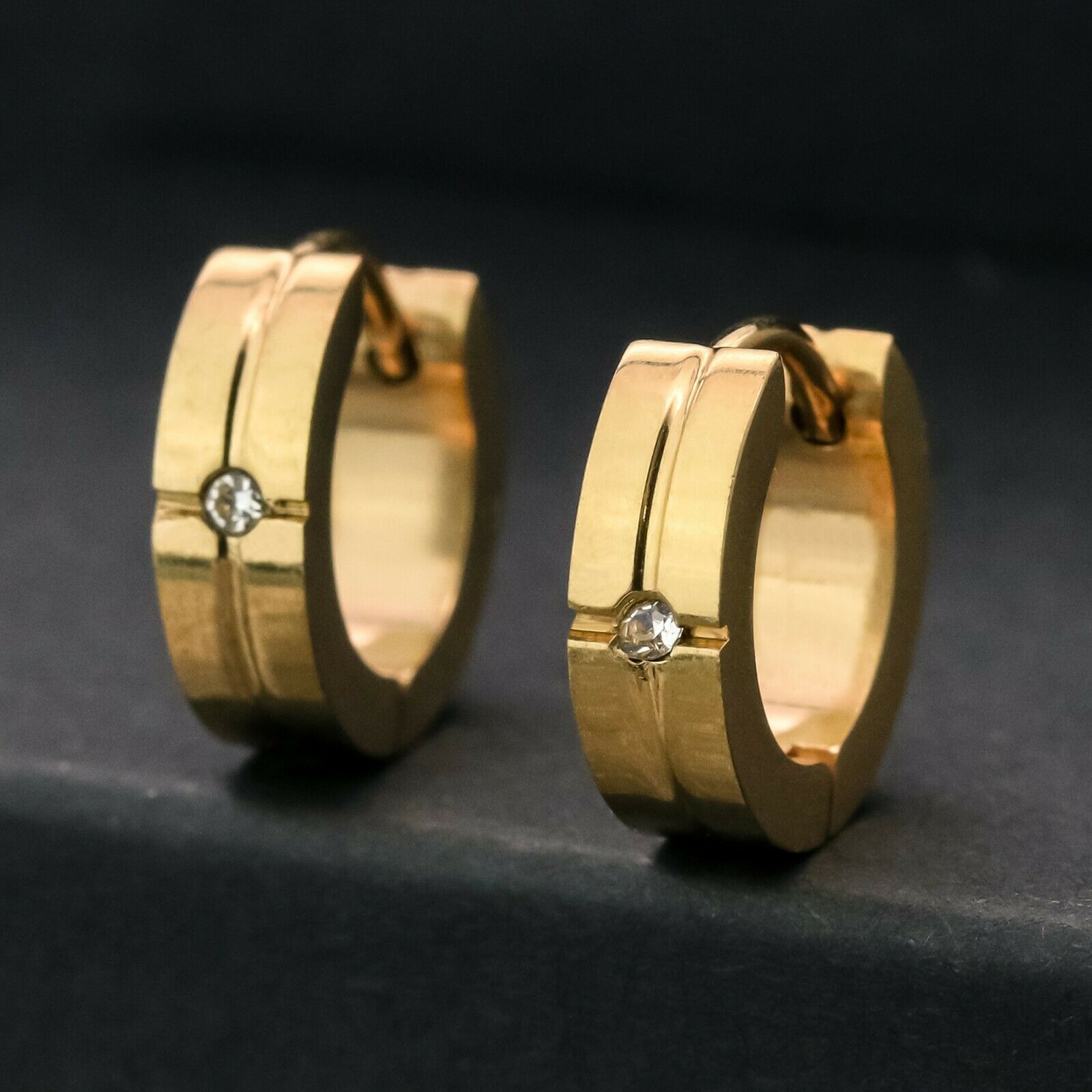 AAA Small Stone 18k Gold Stainless Steel Earring