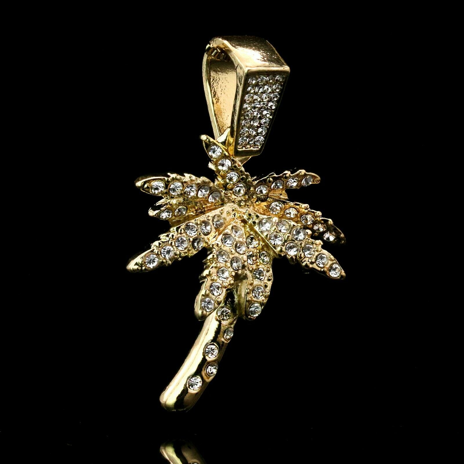 Palm Tree 4 Pcs Set Cuban, Tennis Clear Cz & Rope Chain Bundle Gold PT