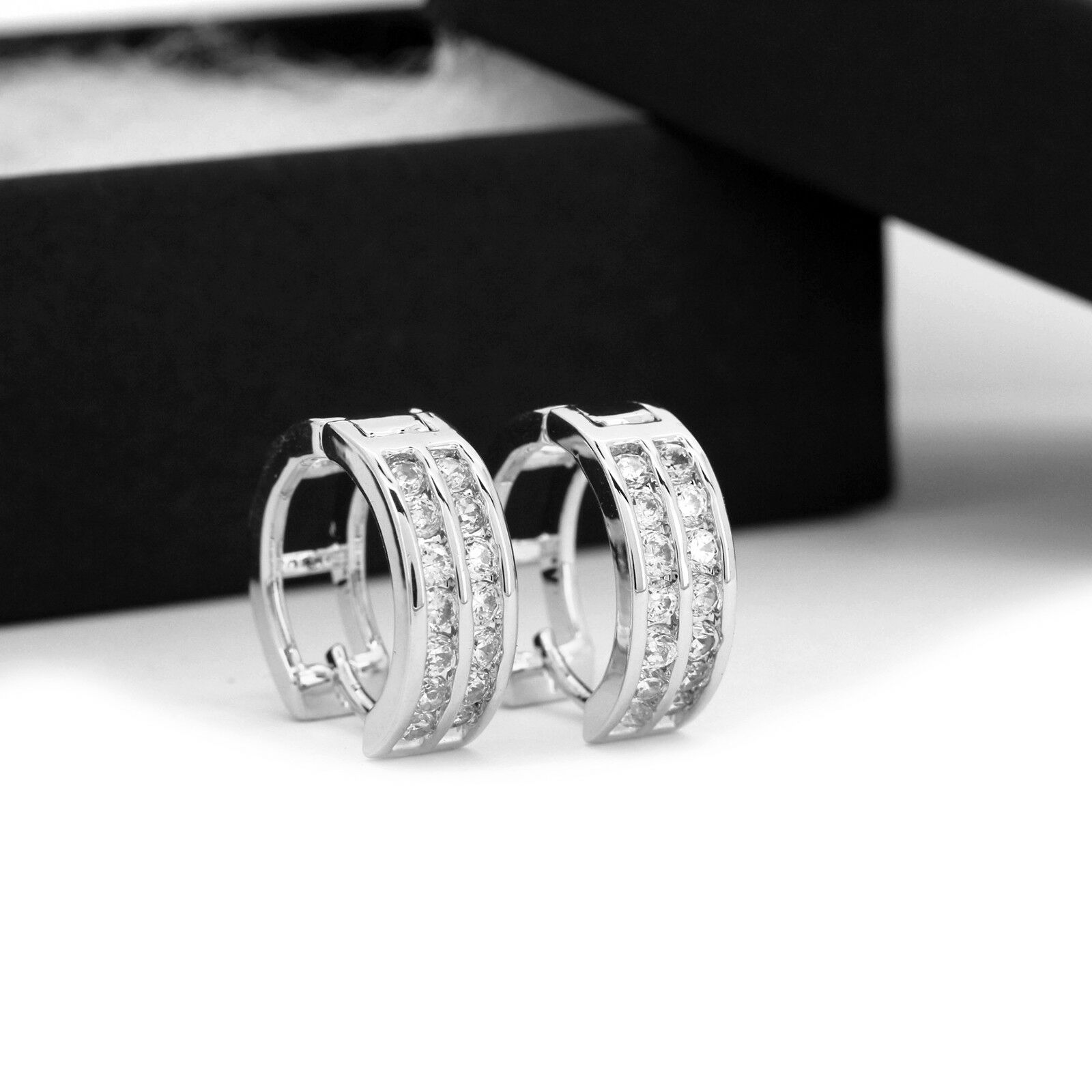 Huggie Hoop 2 Row SILVER FILLED EARRINGS