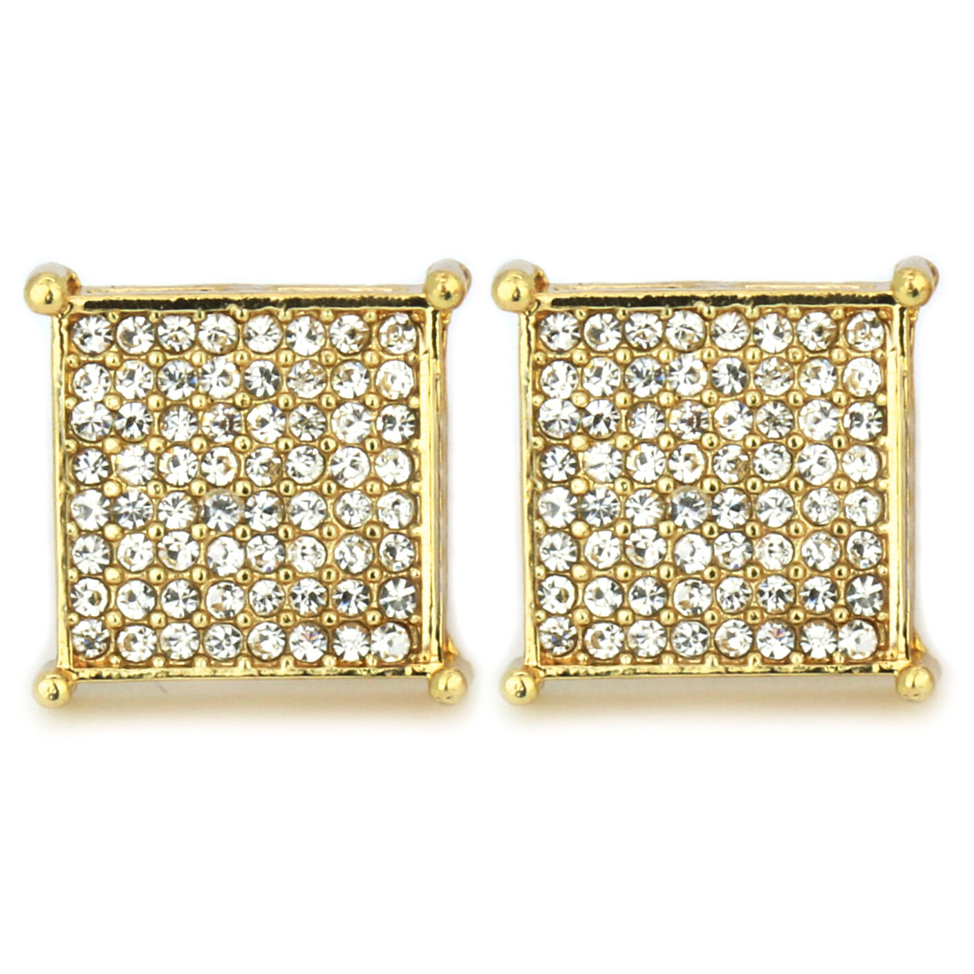 Screw Back Gold Cz Table Corner 8 Row