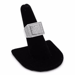 SILVER RECTANGLE DOME ICED