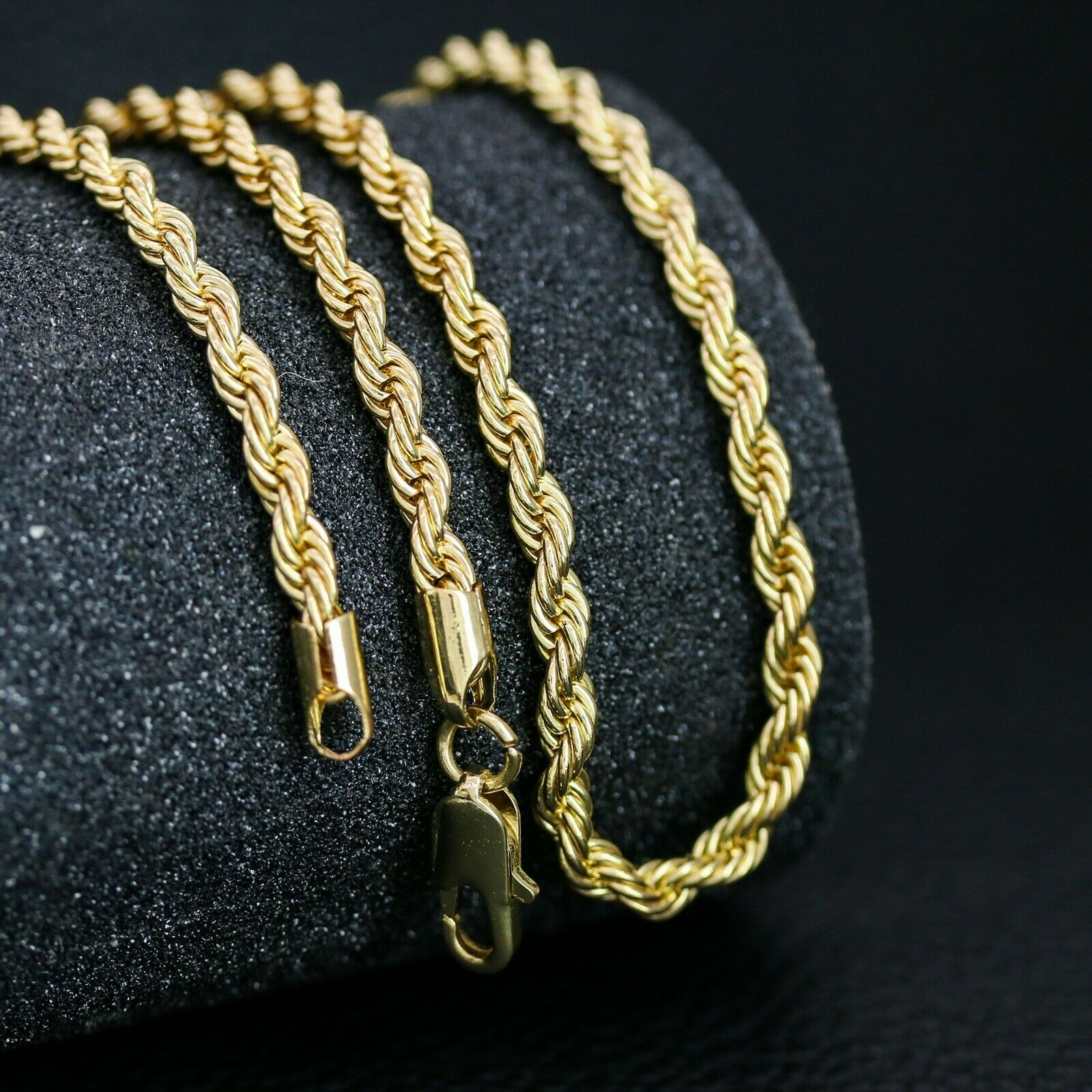 Ak-47 Gun Pendant 24" Rope Chain Men's 18k Gold Plated Jewelry