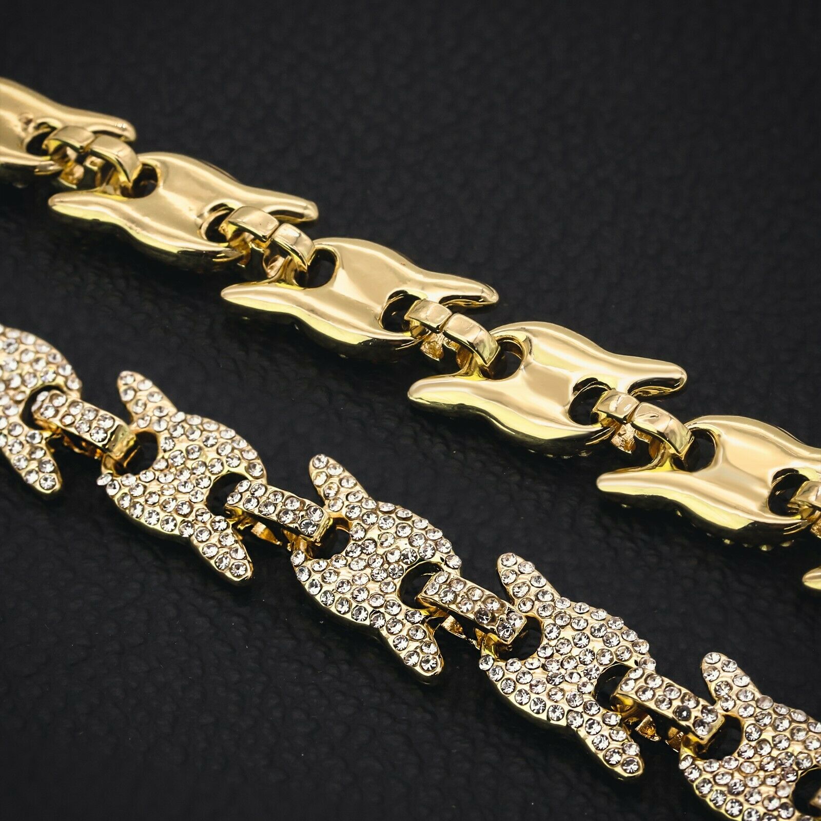 14k Chain 3pcs Bundle 18" Tennis Choker 20" Puff Mariner & 24" Miami Cuban Chain