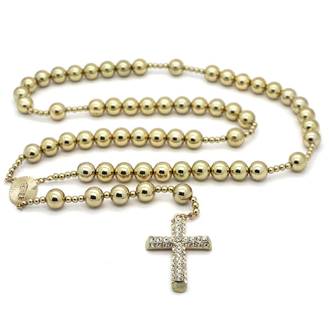 GOLD 15mm  GUADALUPE ROSARY
