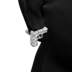 Cz Pistol SILVER FILLED EARRINGS