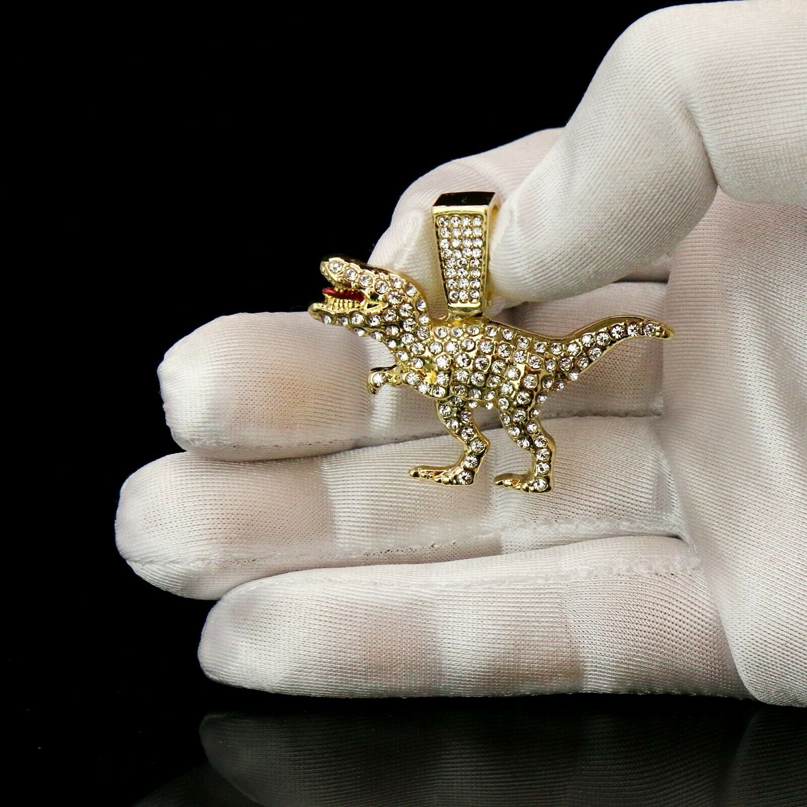 T-rex 4 Pcs Set Clear Cz Cuban, Tennis & Rope Chain Bundle Gold PT