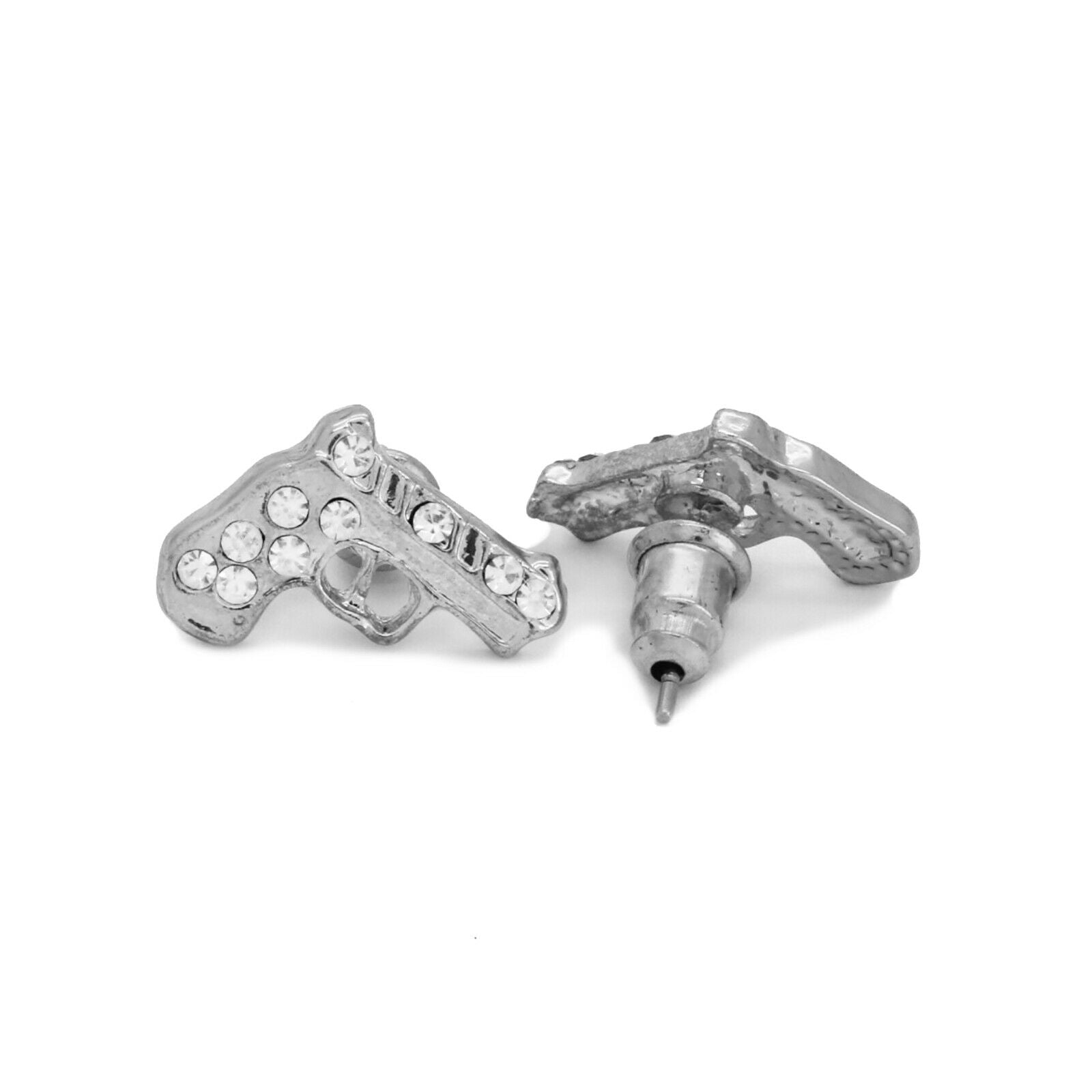 Cz Pistol SILVER FILLED EARRINGS