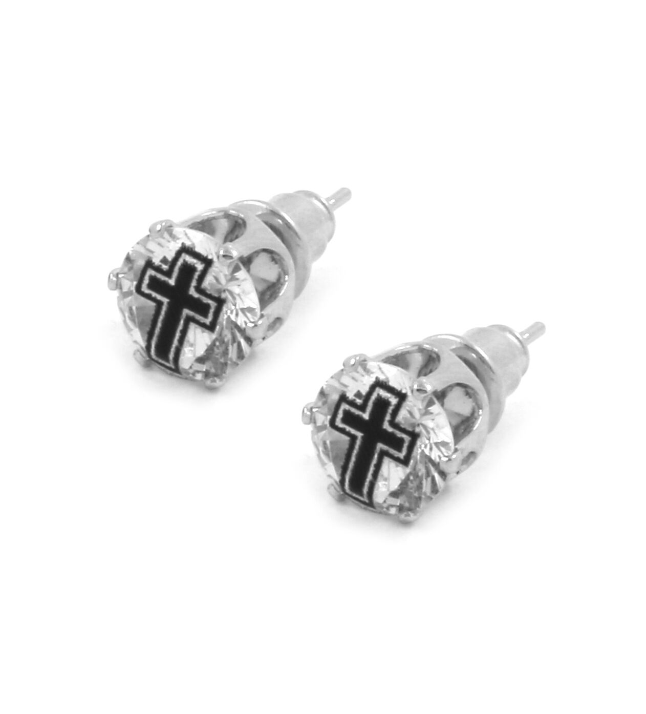 Silver Cz Black Cross Stamp