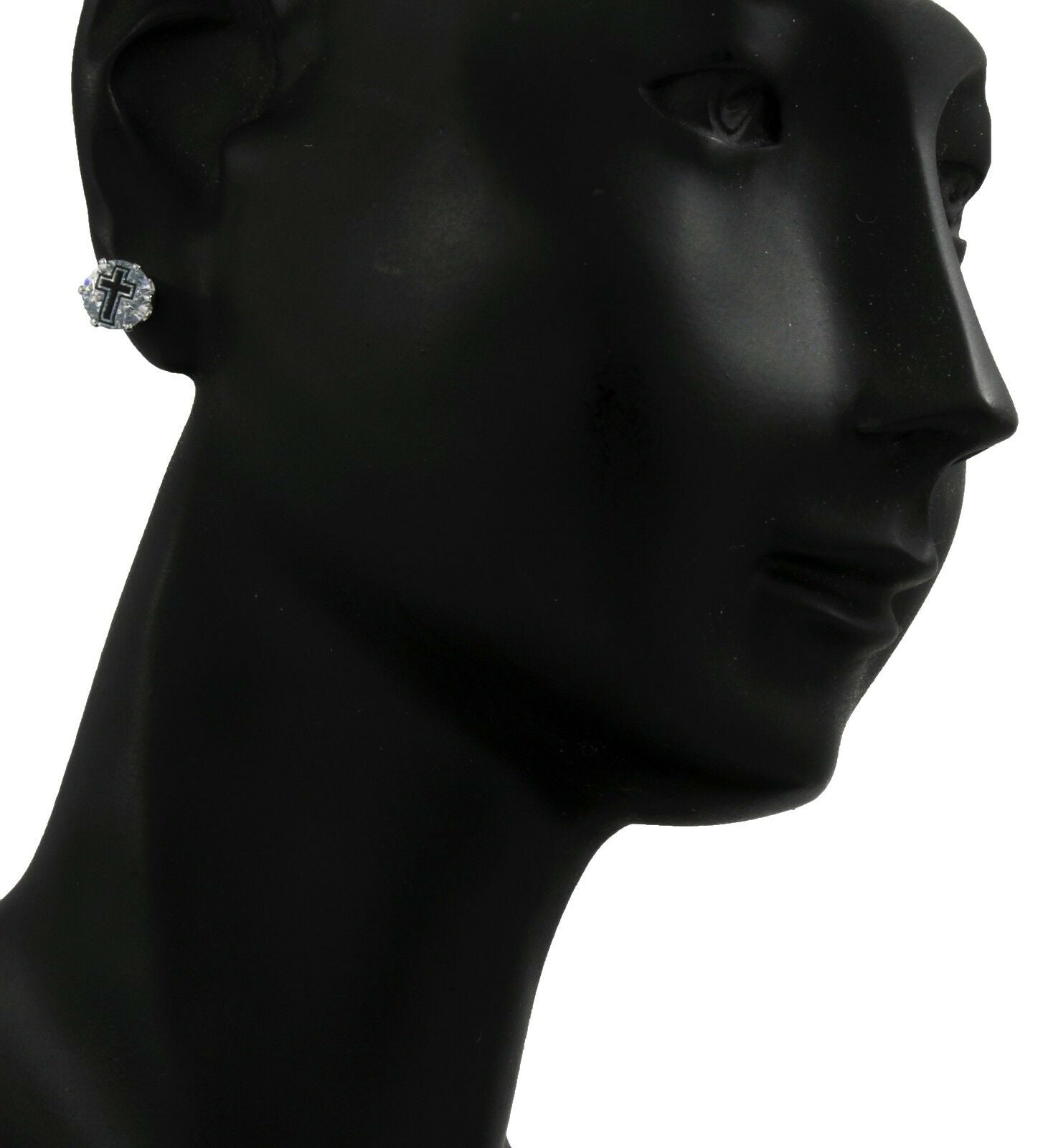 Silver Cz Black Cross Stamp