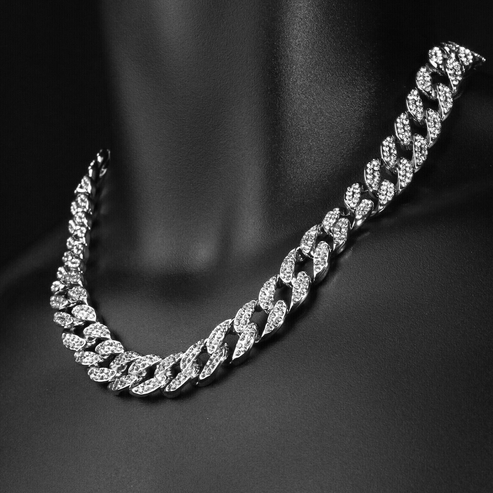Hip Hop Iced Small BRICK SQUAD ESKIMO Silver Plated 20", 20" Cuban & Tennis Choker Chains