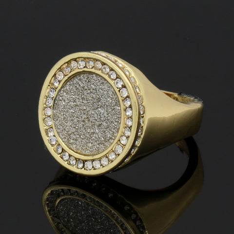 GOLD ROUND SILVER STARDUST CZ