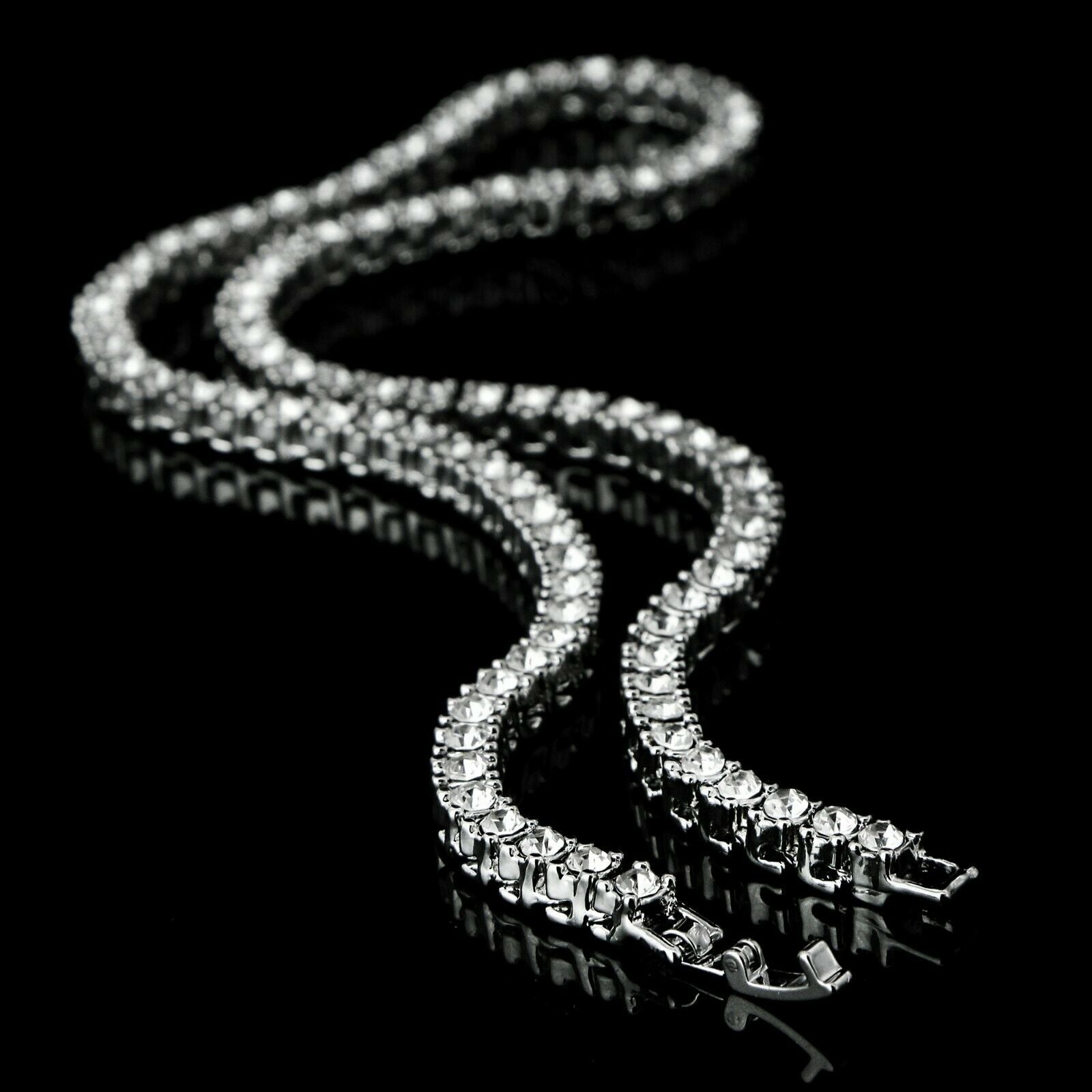 Hip Hop Iced Large BRICK SQUAD ESKIMO Silver Plated 20", 20" Cuban & Tennis Choker Chains