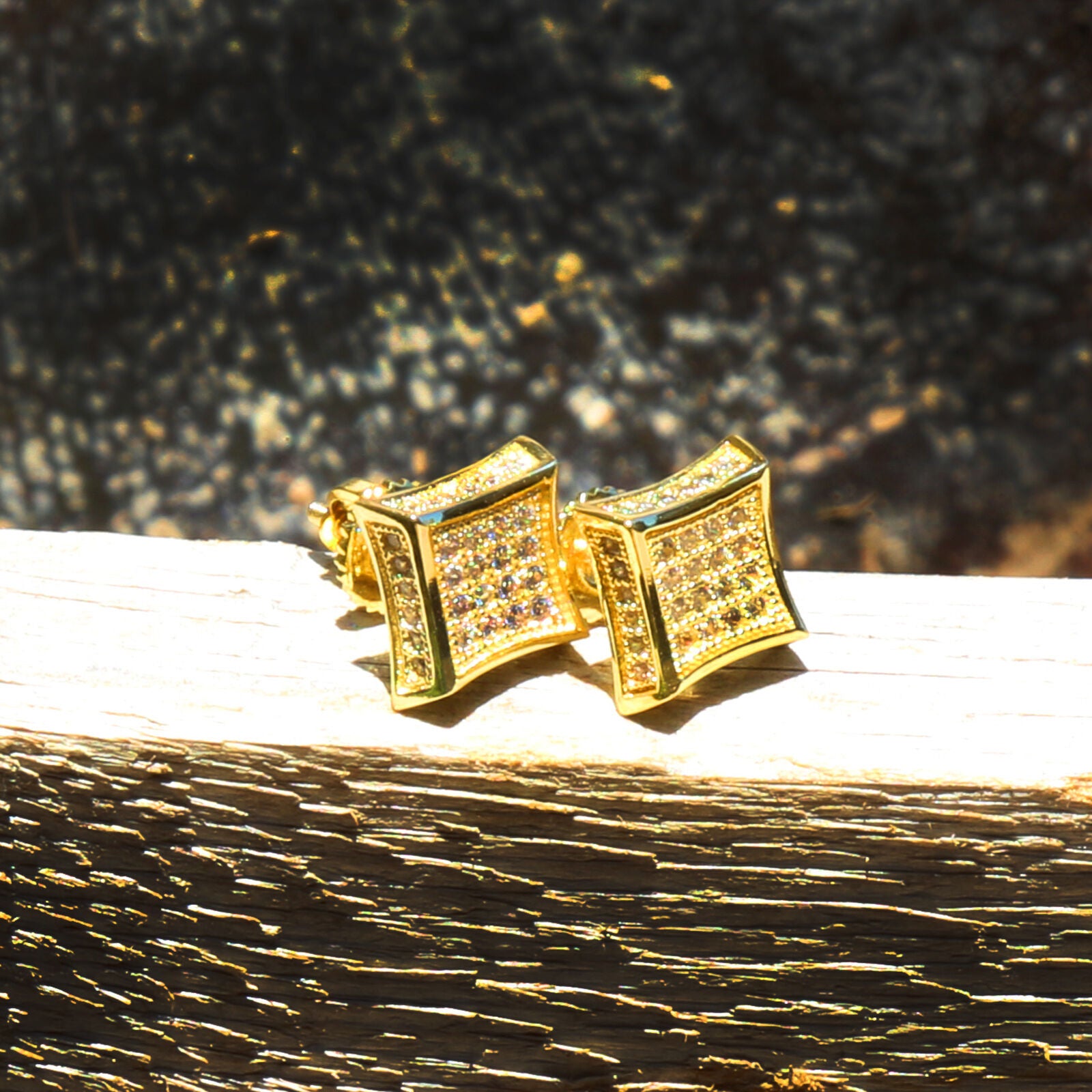 CZ SIDE KITE GOLD FILLED