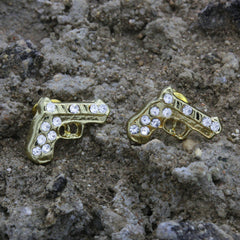 Cz Pistol GOLD FILLED EARRINGS