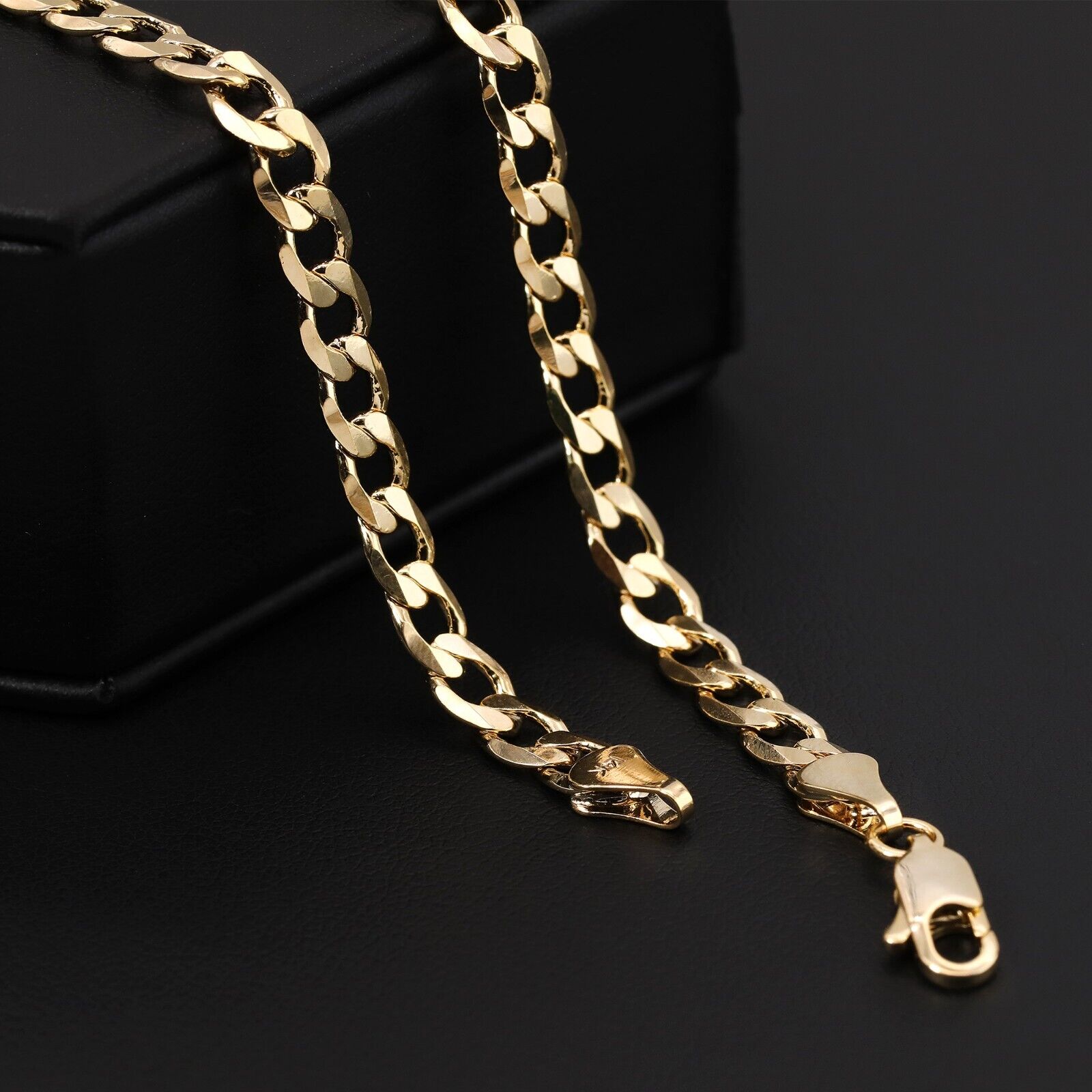 Catholic Oval Web Guadalupe Pendant Cubic-Zirconia Gold Plated 18" Cuban Chain