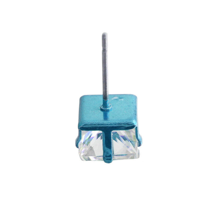 Blue Cz Square 12pcs