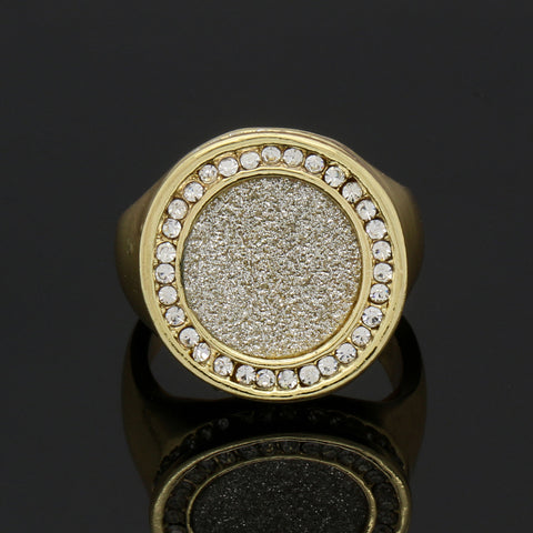 GOLD ROUND SILVER STARDUST CZ