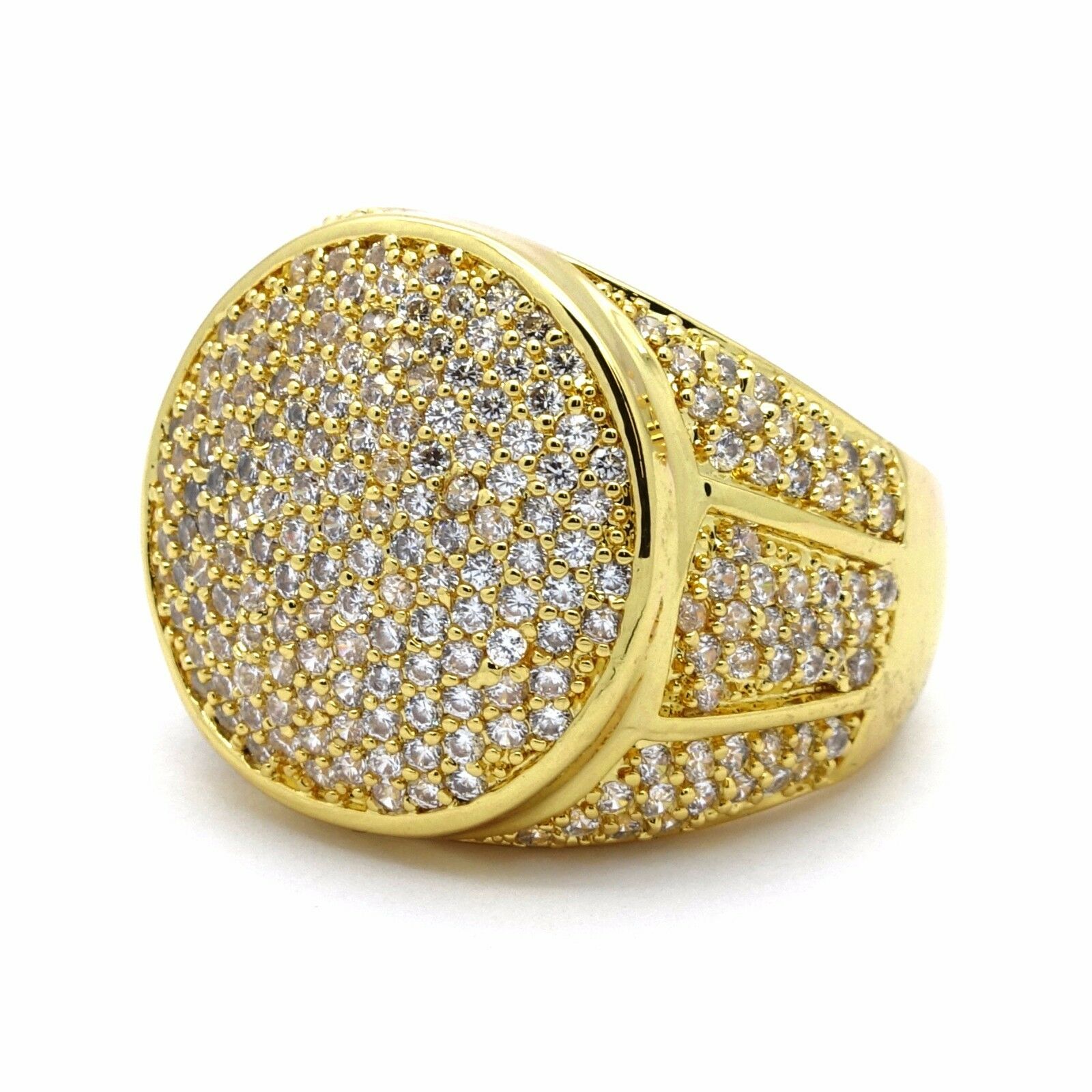 GOLD ROUND ICED OUT
