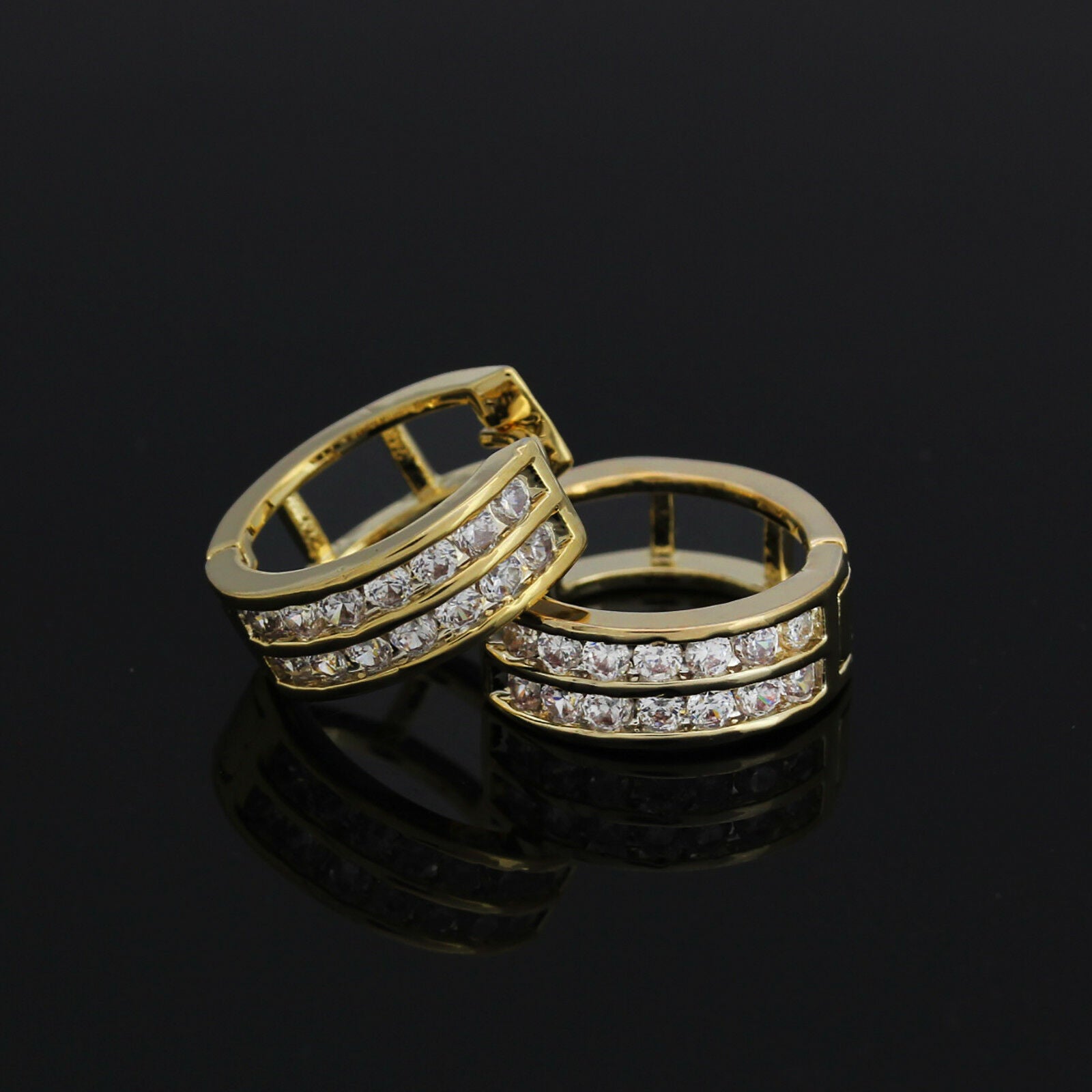 Huggie Hoop 2 Row GOLD FILLED EARRINGS