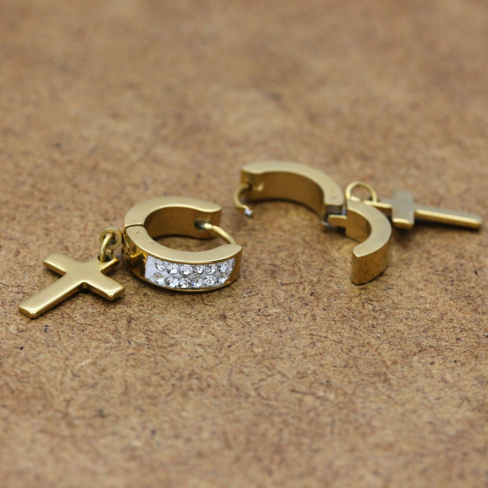 Gold Stainless Steel Cz 2 Row