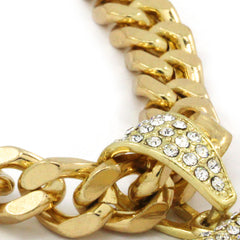 Gold Angel Necklace with Iced-Out CZ Stones & 30" 10mm Cuban Chain – 14K Gold-Plated Hip Hop Pendant